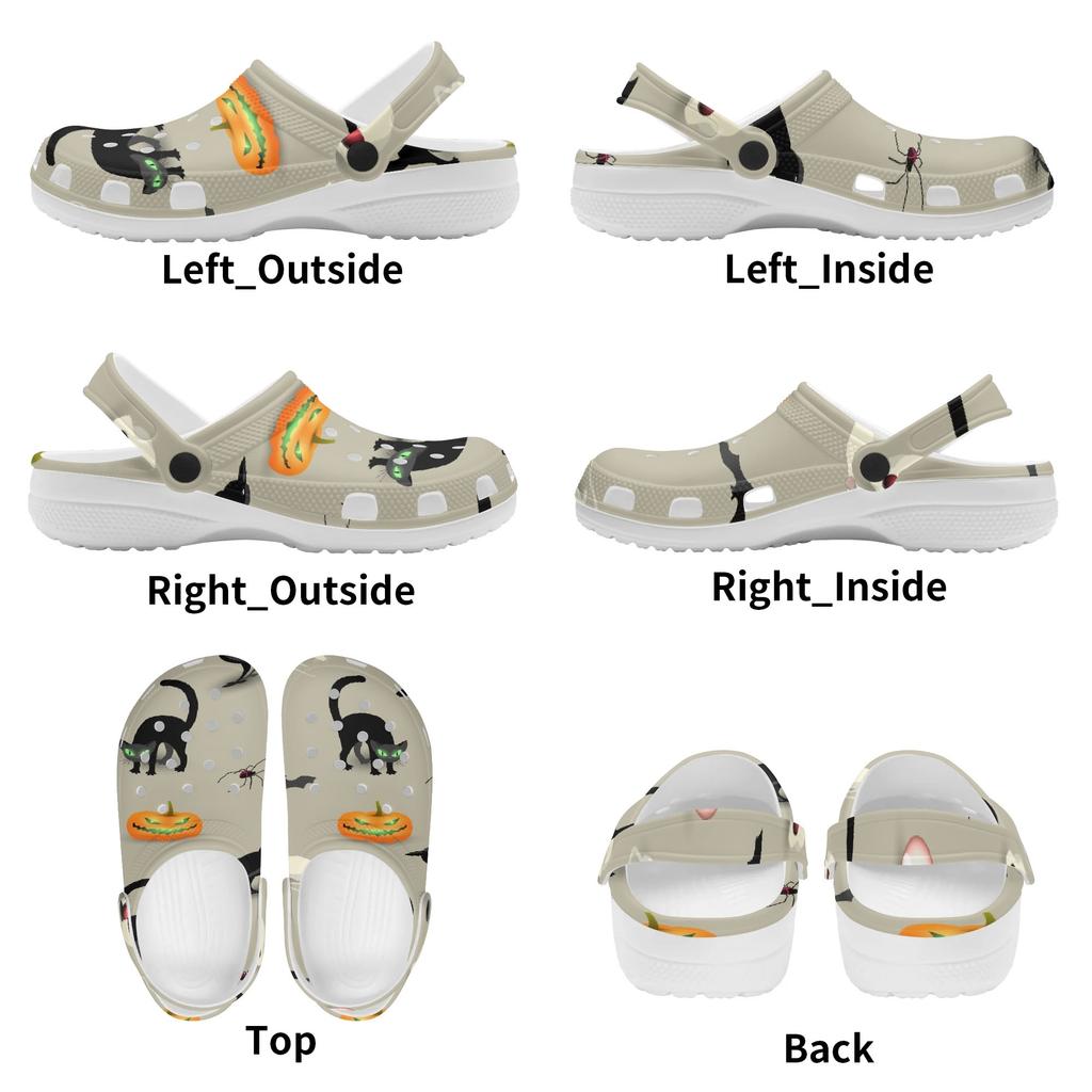 Printed White EVA Beach Clogs Unisex Lightweight Breathable Slip On Garden Shoes Pool Bathroom Home Summer Wear