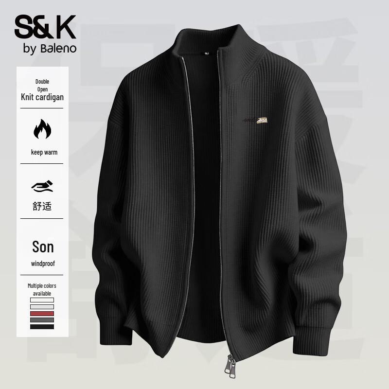 Baleno Men s S&K Stand Collar Knit Cardigan Sweater 2XL