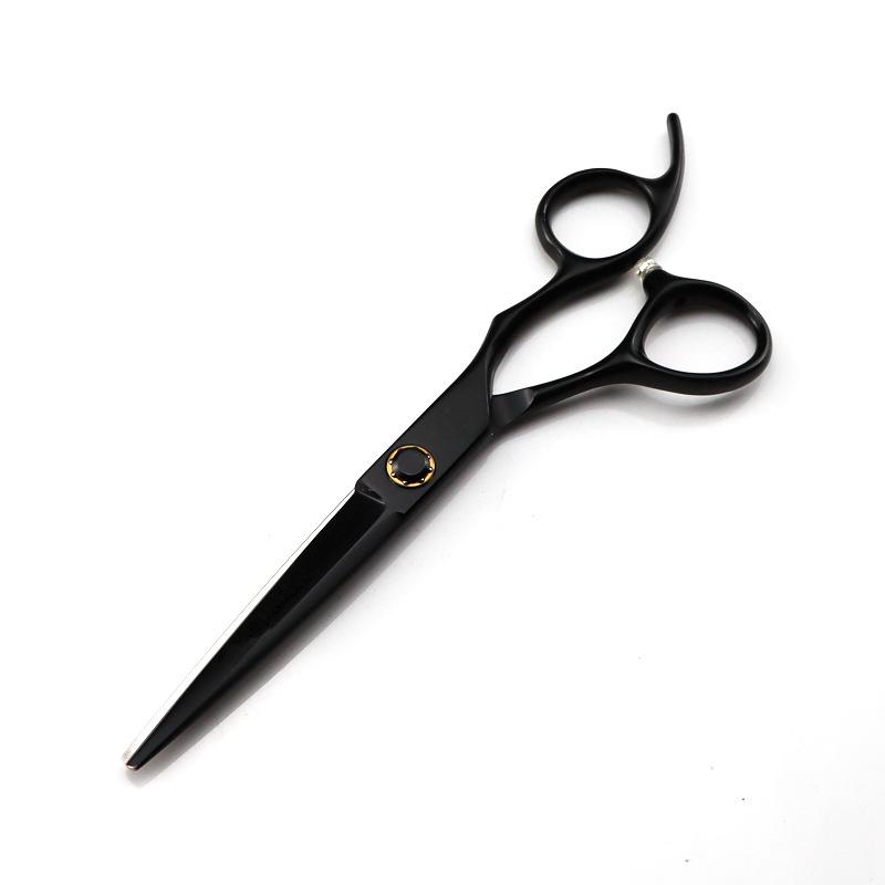 Foarfece de păr profesionale din oțel 440C, 6 inchi, cu rulment negru