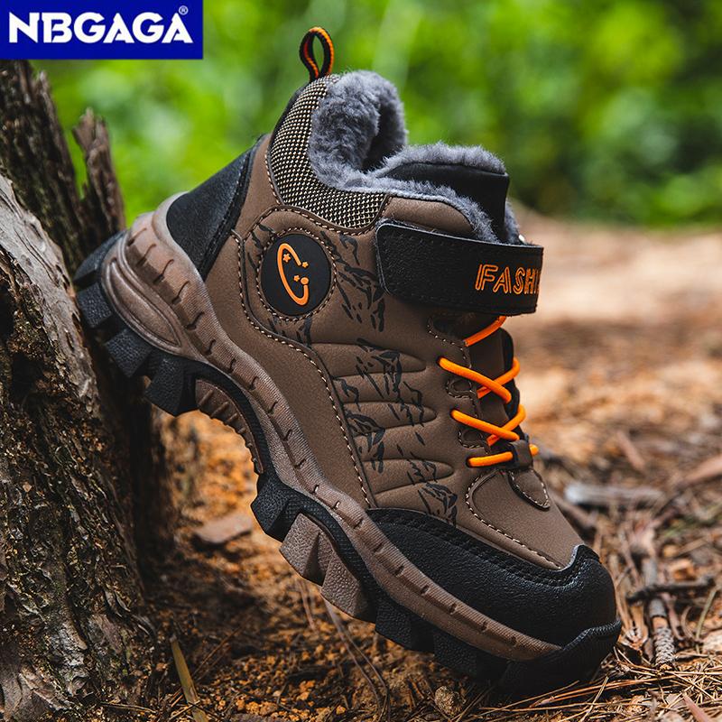 Zimní dětské ležérní sněhové kotníkové boty Protiskluzové venkovní horolezecké boty Módní dětské nepromokavé teplé tenisky