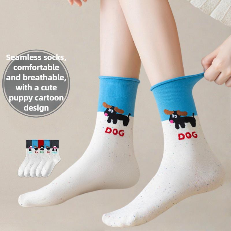 Female Spring and Autumn New Lovely Cartoon Sports Tube Cotton Socks