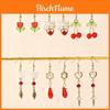 Elegant Zinc Alloy Flower Tassel Earrings With Heart Cherry Design For Women