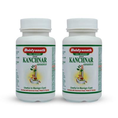 Asli Ayurved Jhansi Kanchnar Guggulu 80 Tabletten X 2er-Pack Kräuterergänzung für Schilddrüse & Entgiftung