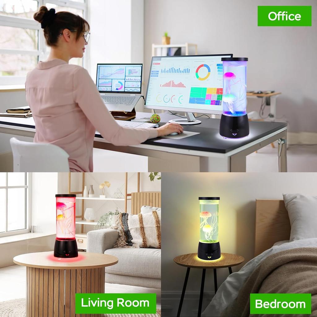 JSOT Jellyfish Lamp - Jelly Fish Decor Lamp 16 Colorful Changing with 4 Light Modes for Christmas, Jellyfish Nights Light with Remote Control