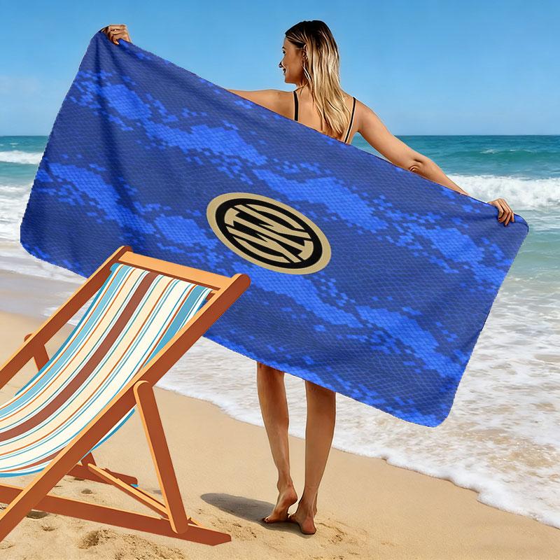 Asciugamano da Spiaggia Stampa Milan Football Club, Asciugamano Grande Morbido Asciugatura Rapida per Spiaggia Campeggio Nuoto