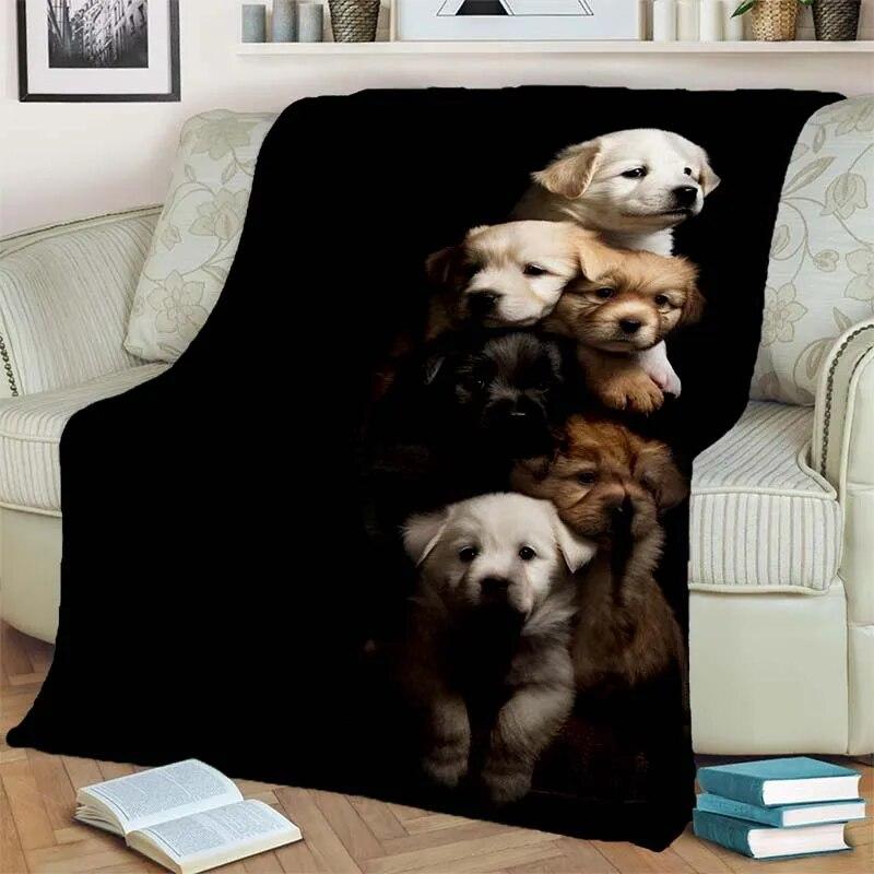 

Теплое и уютное фланелевое одеяло в виде лабрадора-ретривера для дивана, кровати, дивана, офиса — мягкое и успокаивающее одеяло с цифровой печатью