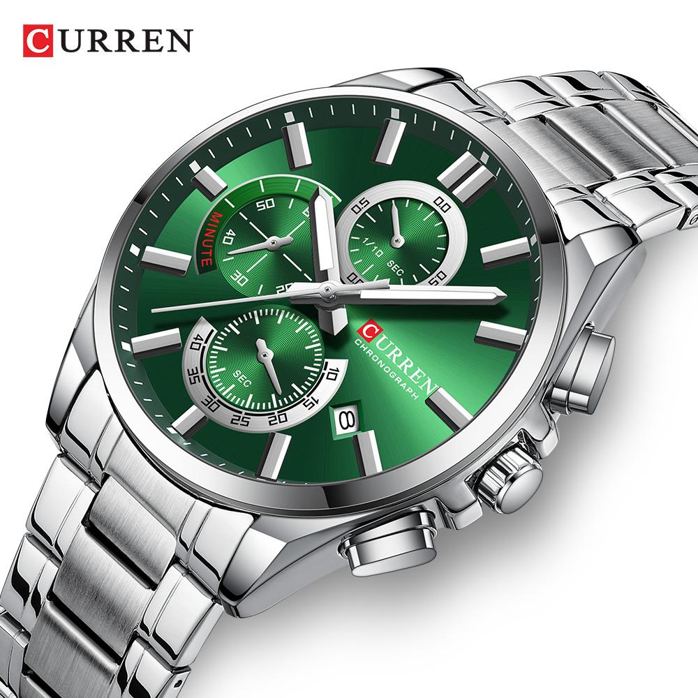 Fashion Full Stainless Steel Watches Wateproof Casual Mens Watch Analog Sport Wristwatch Date Quartz Clock Male