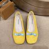 French Bow Round Head Ballet Shoes Girl 2025 Summer New Fairy Shoes Flat Gentle Evening Shoes Single Shoes