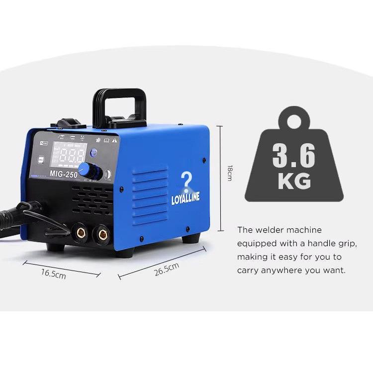 Naisunjia Bärbar Dubbel Skärmad MMA/NBC/MIG-250 Gaslös Svetsmaskin