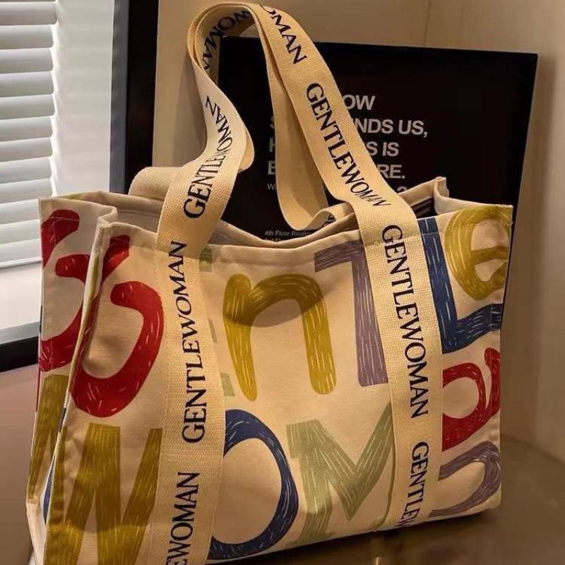 Damen Canvas Tote mit großem Fassungsvermögen für Sommerausflüge, den lässigen Arbeitsweg, Kurztrips & Shopping