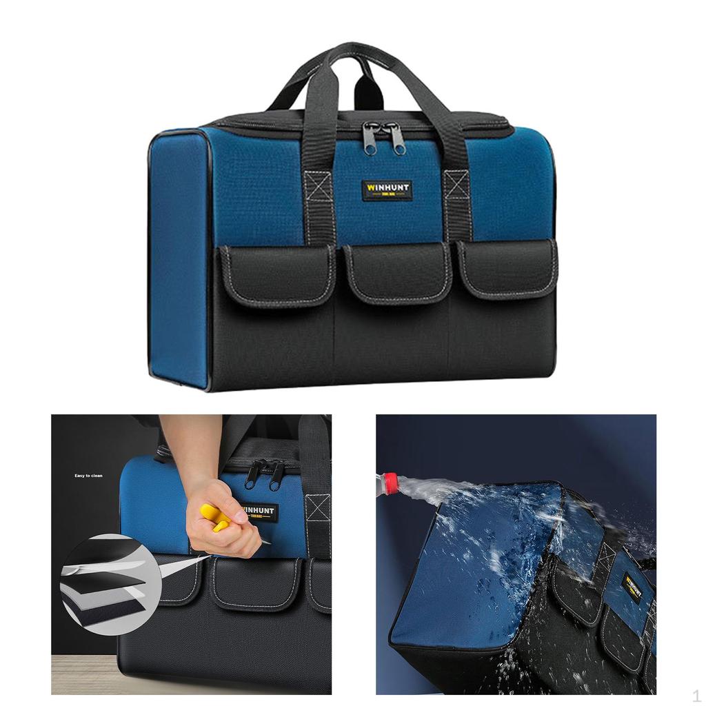 Heavy-Duty Tool Storage Bag with Multiple Compartments and Durable Zipper for Construction