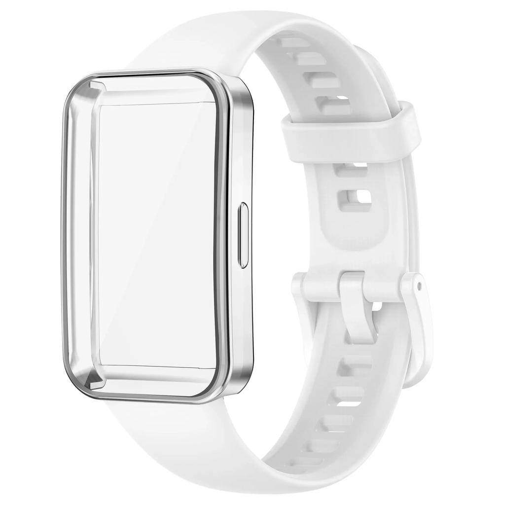 Silicone Watchbands For Huawei Band 9 Strap Replacement Strap For Huawei Band 8 Correa Bracelet Screen Protector Accessories