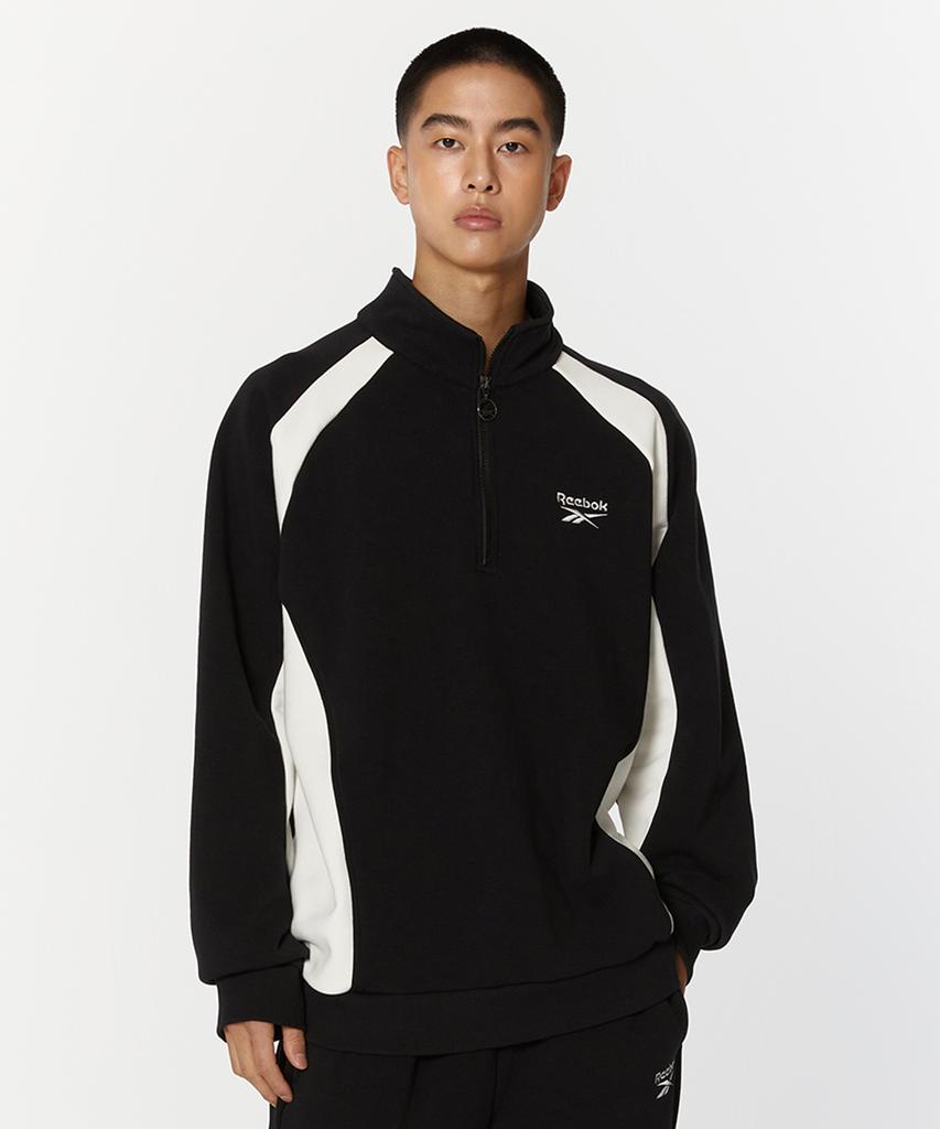 Reebok Half Zip Warm-Up Sweatshirt - Black