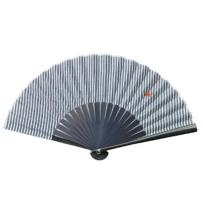 Onishi Ken Seihan Pocket Fan with Swallow Design One-Point Embroidery, 18cm, "Ripple" 66-170