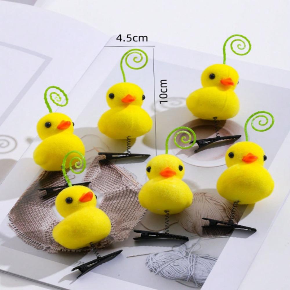 6pcs Cartoon Spring Hair Clip Four Leaf Clover Duckbill Clip Fashion Headdress  Women Girl