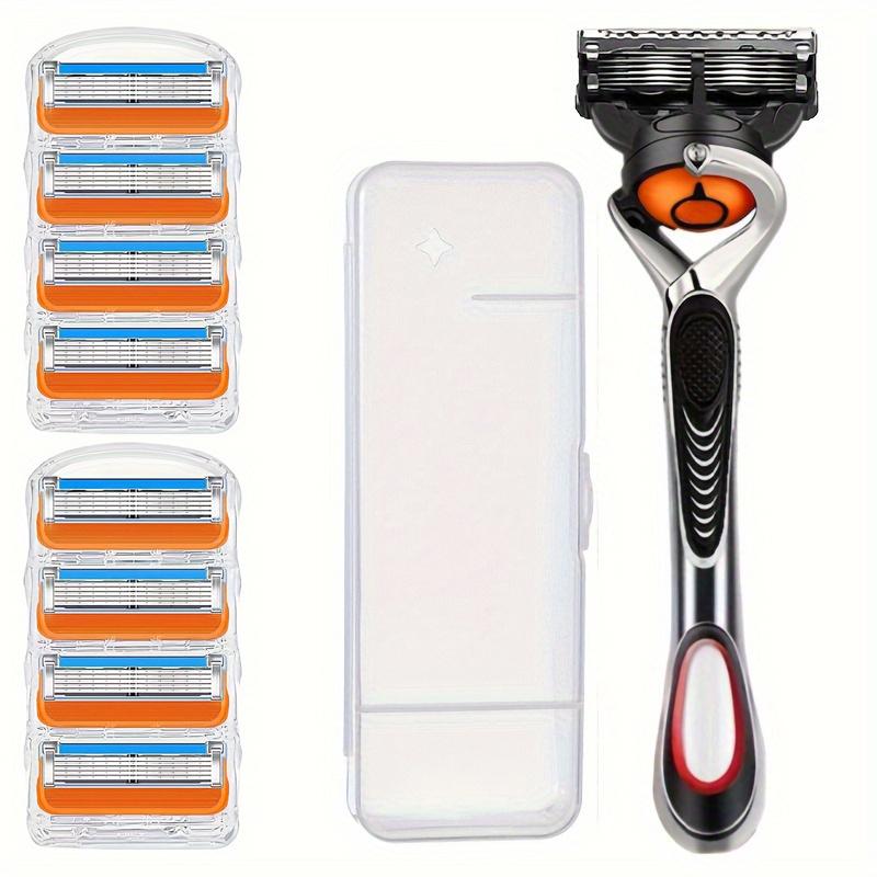 Rasoir manuel à cinq lames, lame de barbe vintage pour hommes, porte-lame de rasoir à 5/6 lames Peut être utilisé en circulation