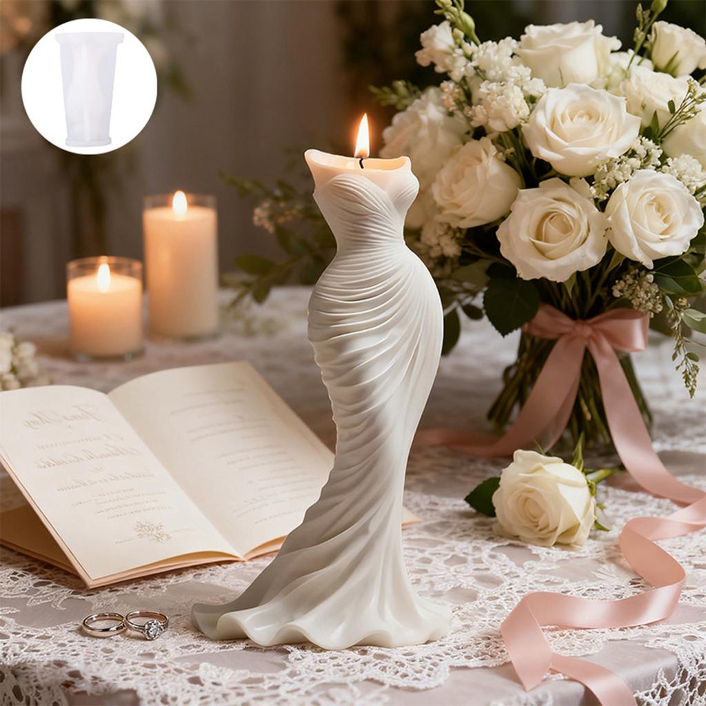 Fishtail Dress Silicone Molds Easy Demoulding Food Grade Silicone for Making Candle Soap Chocolate Wedding Decoration