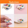 Contemporary Rainbow Letter Brooch Trendy Shield Shape Metal Badge Colorful Pin Fashionable