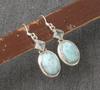 Larimar & Blauer Topas Edelstein Ohrring handgefertigt Designer Ohrring Geschenk für Sie Silberschmuck Boho Ohrringe