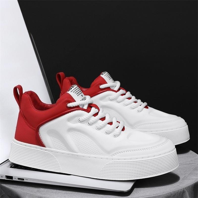 Men's Sport Shoes White Leather Sneakers Men Summer Casual Vulcanized Shoes Male Sneakers Black Skateboard Shoes Flat Sole