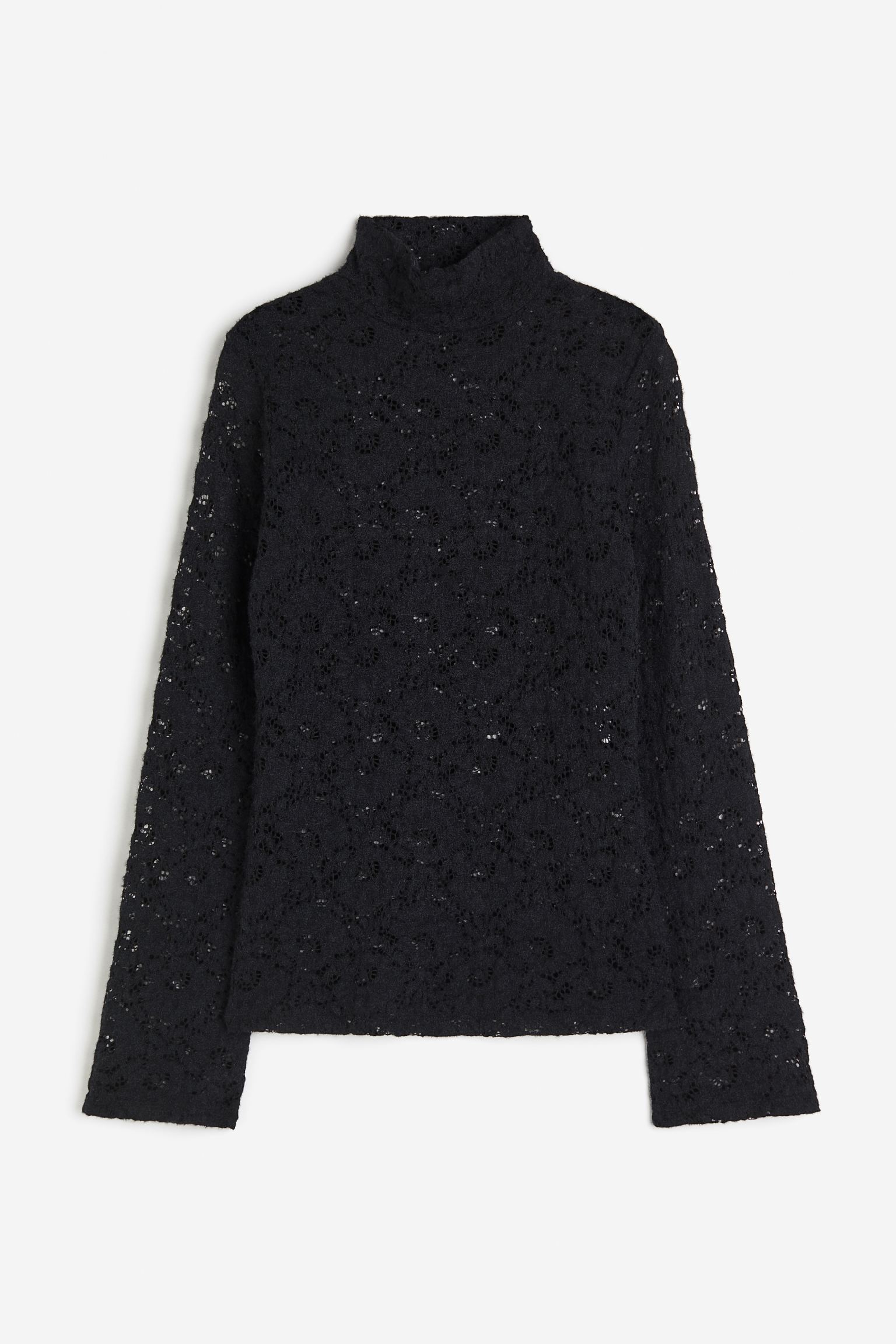 

Кружевной топ с высоким воротником