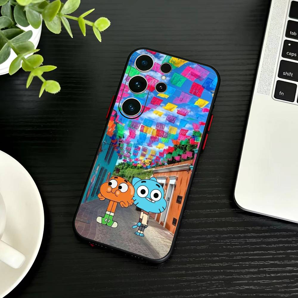 J-Gumball and Darwin Phone Case For Samsung S26,S25,S24,S23,S22,S21,S20,Ultra,Plus,FE Black Soft Cover