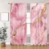 2pcs- Pink Marble-style Patterned Printed Curtains   Window Decorations   Home Decorations   Room Decorations