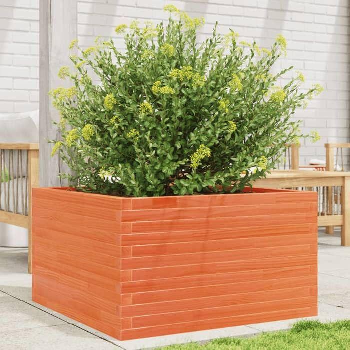 VidaXL Planter Wax Brown 80x80x45.5 Cm Solid Pine Wood, Outdoor Planter, Flower Box, Plant Box, 847260