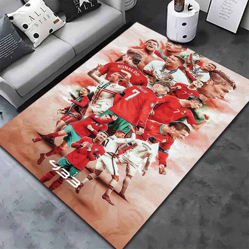 Portugal National Football Logo Carpet Rug for Living Room Bedroom Home Sofa Decoration,Kids Play Non-slip Floor Mat