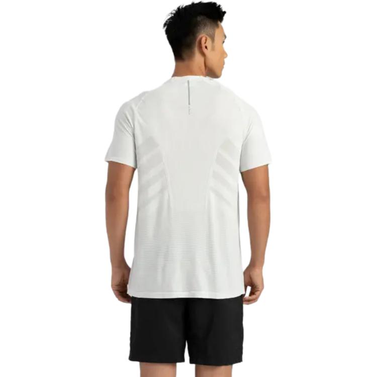 DECATHLON KIPRUN Short Sleeve Breathable Solid Color T-Shirt Men's Snow White/Silver Grey