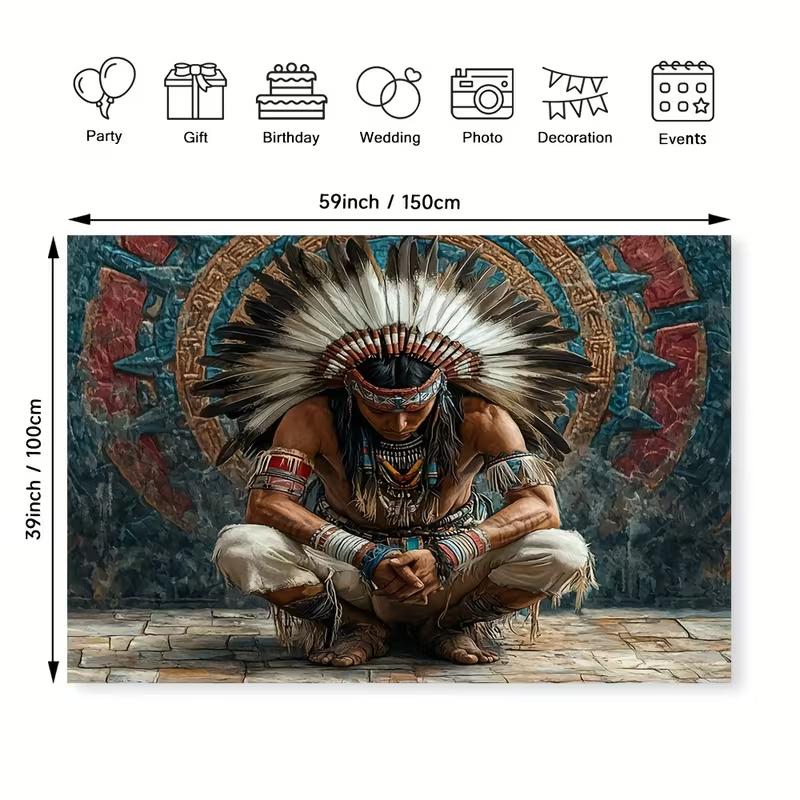 2D Indigenous Culture Tapestry Native American Wall Background Cloth