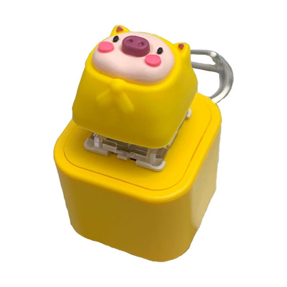 Frogs and Pig Fidgety Toy Pig Keyboard Keycap Regulator Rattle Button Sound Keychain Can Emit Light Decorative Ornament