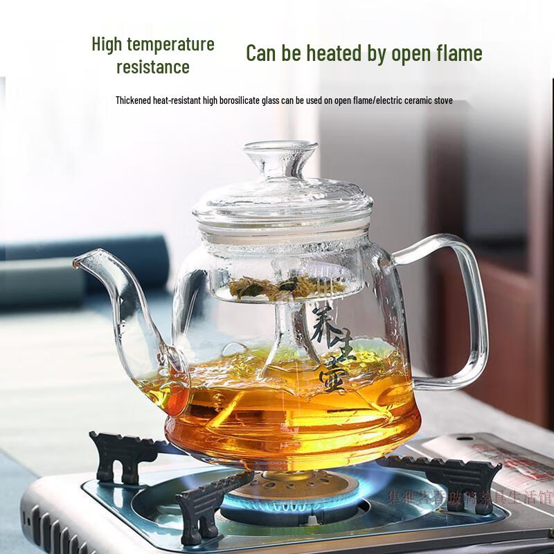 Heat-Resistant Borosilicate Glass Teapot