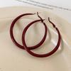 Ankela Red Big Round Hoop Earrings for Women Trendy Simple Hyperbole Geometric Circle Huggie Loop Jewelry Brincos Bijoux Gift