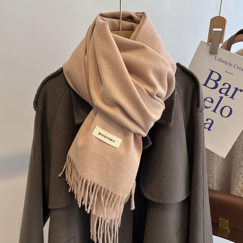 Scarf girls winter versatile solid color imitation cashmere scarf long scarf shawl dual-purpose couple men
