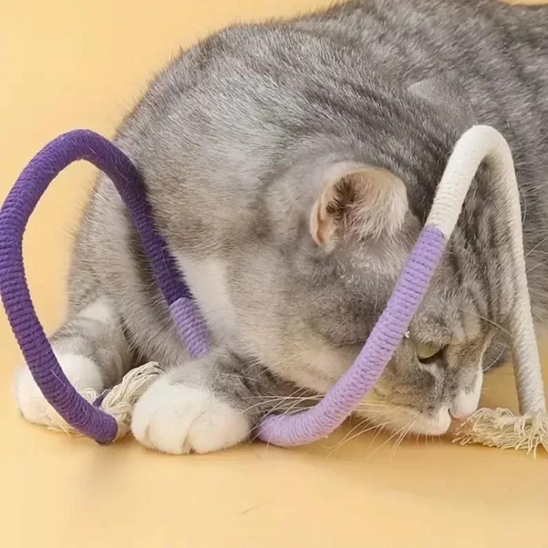 Cat Chew Toys Interactive Molar Cotton Rope Toys Silvervine Cat Teaser Toy Clean Mouth Kitten Play Toy Pet Supplies Accessories