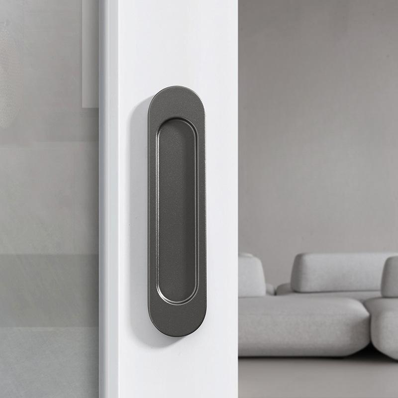 2Pcs Barn Door Sliding Pull Door Hidden Furniture Hardware Handle Self-Adhesive Bathing Room Glass Door Pulls