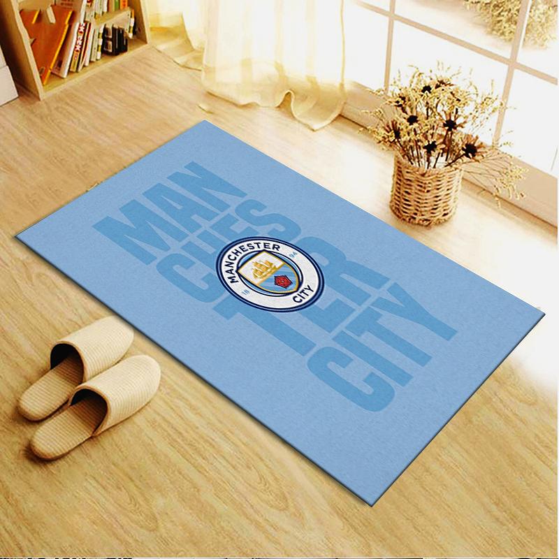 Manchester City Football Club Teppich für Wohnzimmer Schlafzimmer Zuhause Sofadekoration, Kinderspiel Rutschfeste Bodenmatte