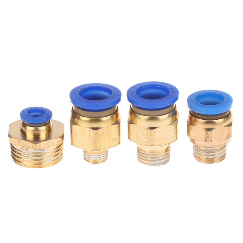 1Pc Pneumatic Air Connector Fitting Pc 4/6/8/10/12/14/16Mm Thread 1/4" 1/8" 3/8" 1/2" 3/4"Hose Fittings Pipe Quick Connectors