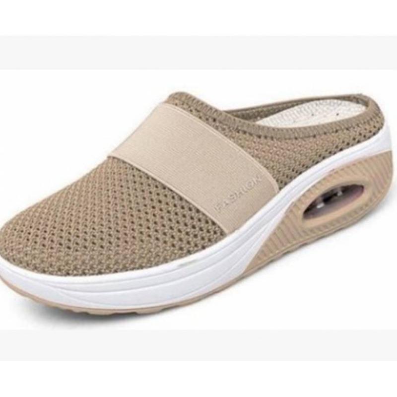 Coarse net summer new lazy one-pedal bag head mesh slippers women's simple wedge heel drag