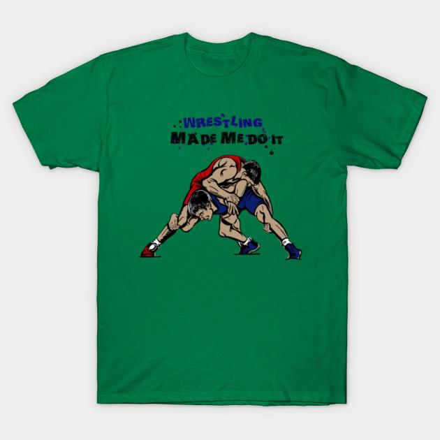 Summer Fashion Clothing Tshirt Wrestling Made Me Do It Print Men Solid Color Slim Fit Short Sleeve Tops
