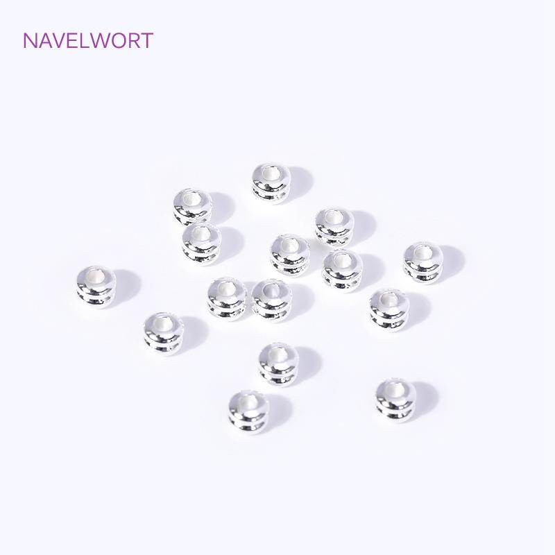4*3mm 18K Gold Plated Double Level Spacer Beads For Jewelry Making Brass Metal Round Loose Beads DIY Jewelry Findings Wholesale