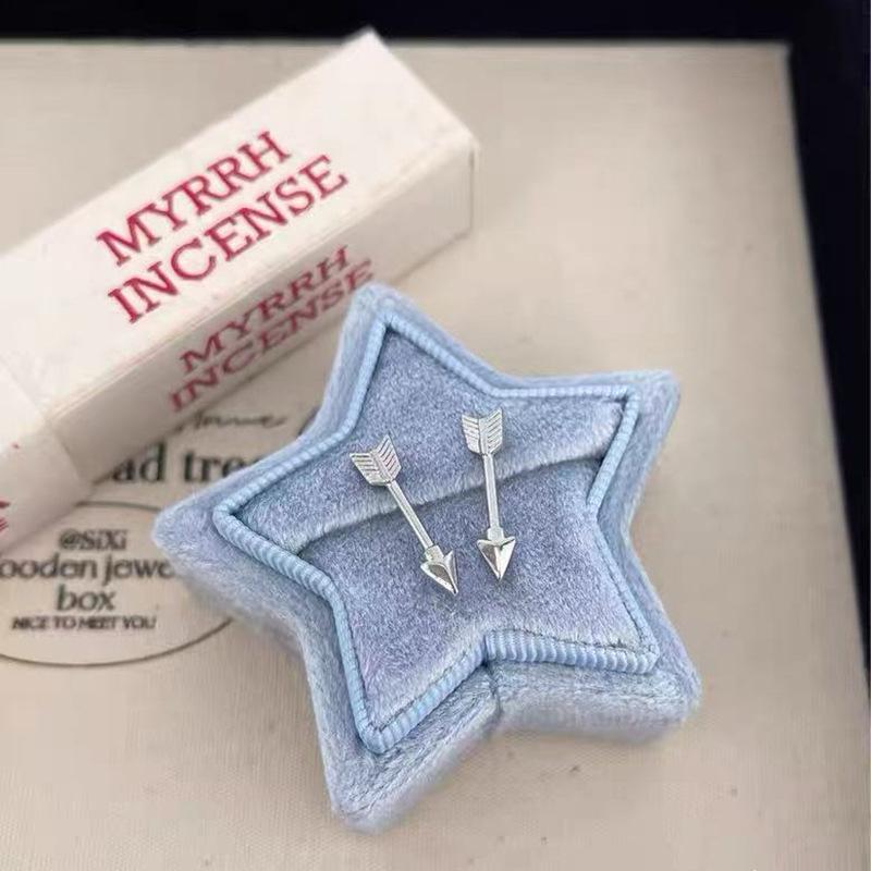 S925 Silver Stud Earrings Women's Ear Hole Earrings Niche Design Earbone Studs High-end Earrings