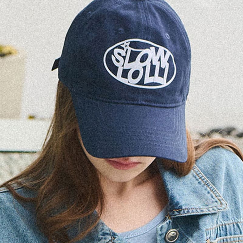 

slowlolli Oval logo ball cap - Navy Pink_Free