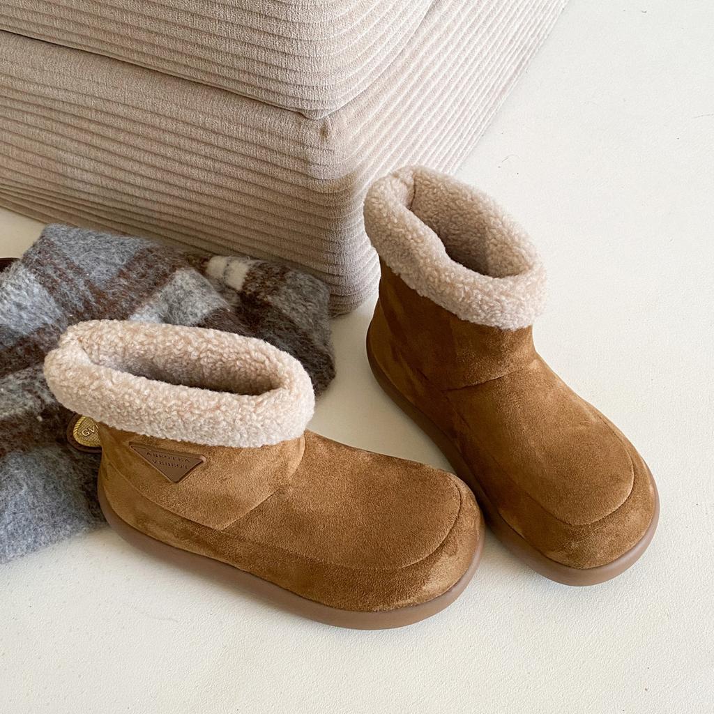 [Fanfna] Retro thick-soled non-slip snow boots for women's 2025 new autumn versatile soft-soled velvet cotton slippers