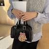 Shoulder Bag Retro Handbag PU Leather Boston Bag Elegant PU Bowling Bag  Girls/Female