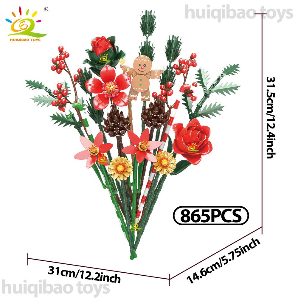 

Xmas Garland Bouquet Construction Brick DIY Romantic Flowers Bricks Decorative Ornaments Playthings Adult Santa Claus Present NO BOX