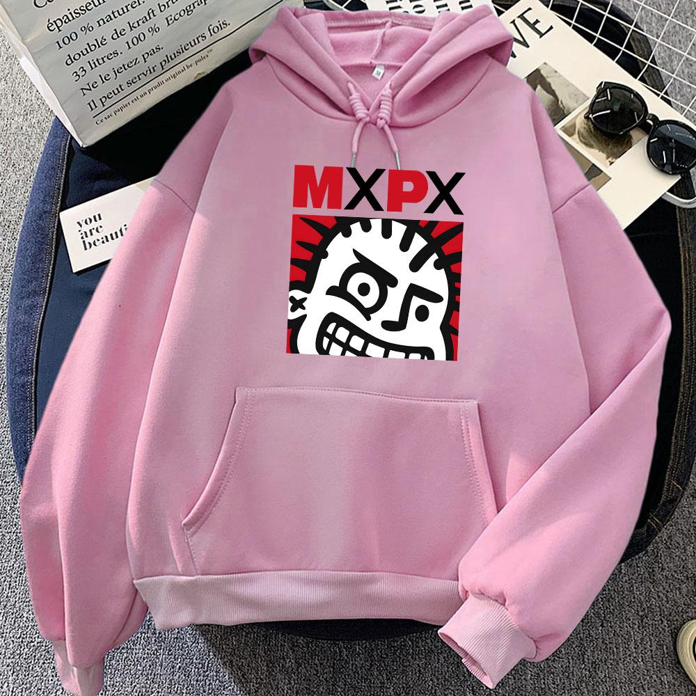 Hip Hop Streetwear Punk Band MxPx Graphic Hoodies Women Clothing Winter Fleece Long Sleeve Hooded Pullovers Gothic Rock Hoodie