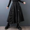 Plus Size High Waist Black Vintage Casual Spring Autumn Loose Long for Woman Skirts Womens Skirt