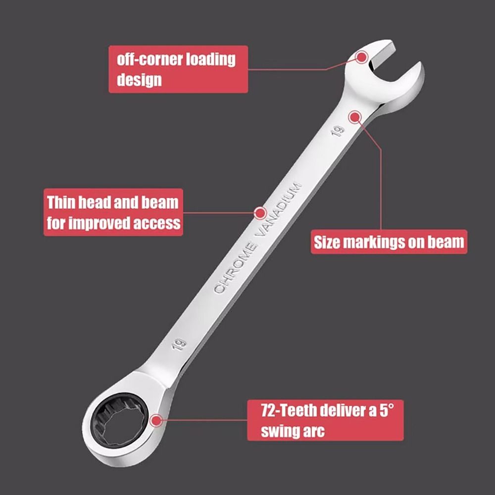 1Pcs Car Bicycle Repair Tool Ratchet Wrench Metric Nut Hand Tool New Ratcheting Socket Spanner